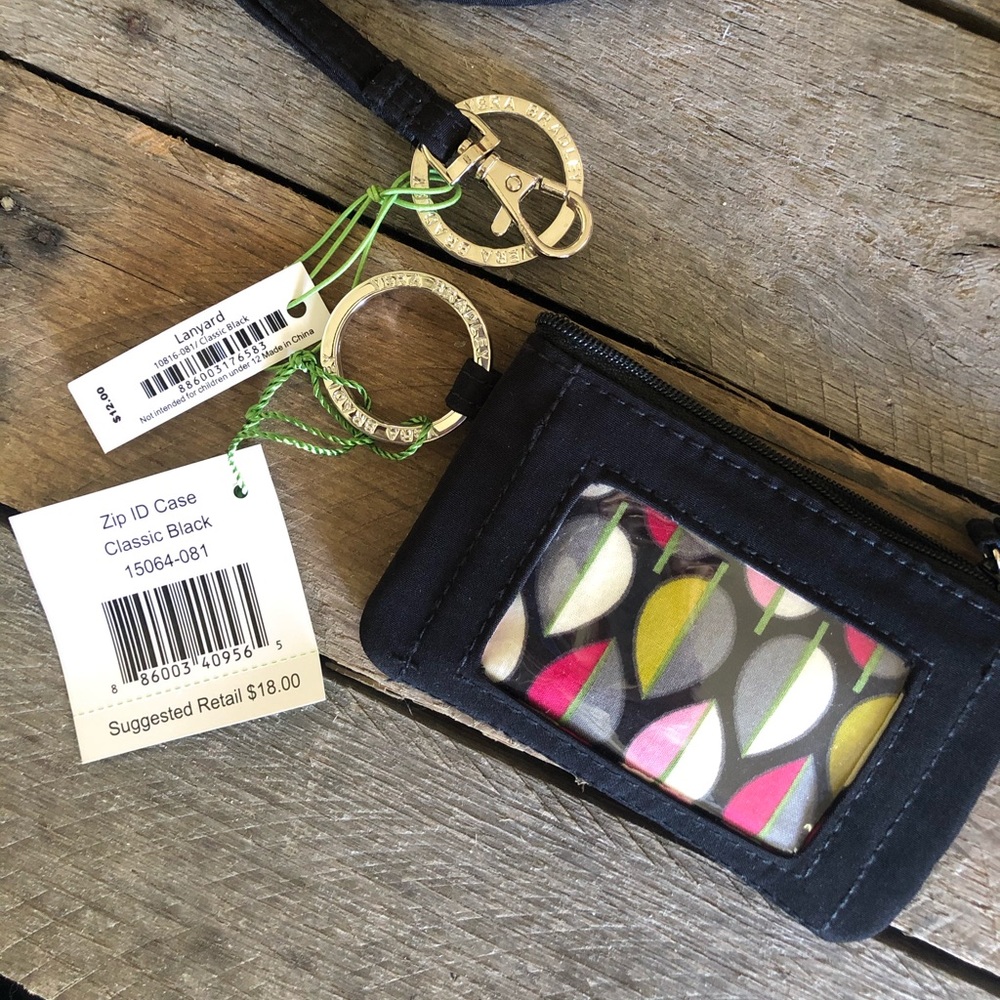 Vera Bradley zip around with lanyard
